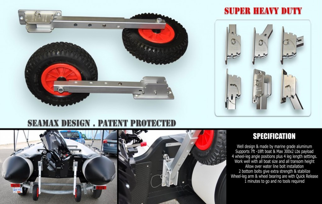 Deluxe 4x4 Boat Launching Dolly with 12" Wheels Kay Gee Inflatable Boats